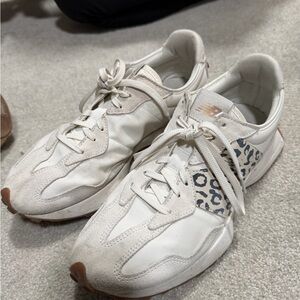 New Balance Women's White and Brown Leopard Sneakers